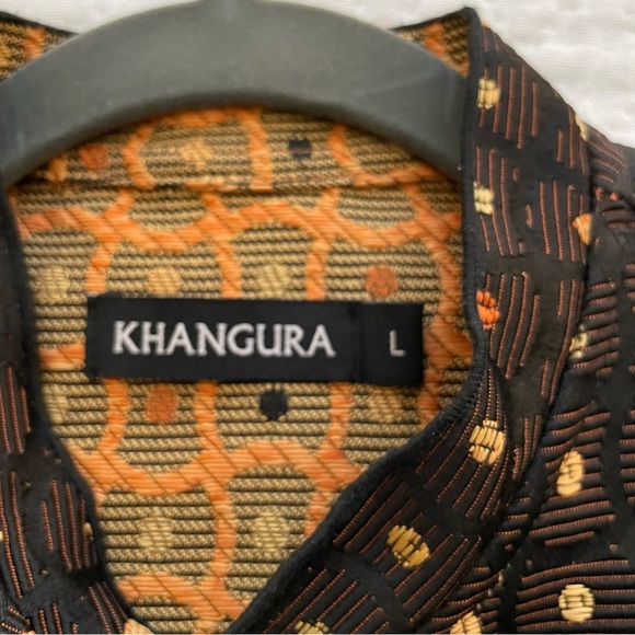 Khangura Women’s Long Sleeve Jacket One Button Front Abstract Design Large - Picture 3 of 8